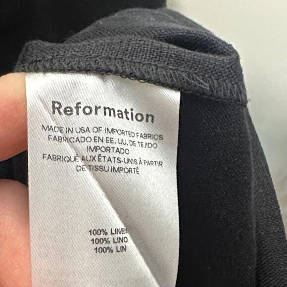 REFORMATION Citron Linen Shift Dress Black Sz 18 {B54} - Picture 6 of 6